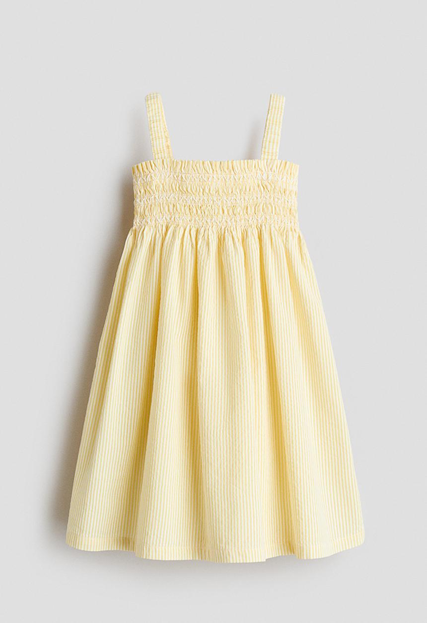 H&M - Smocked strappy dress - light yellow
