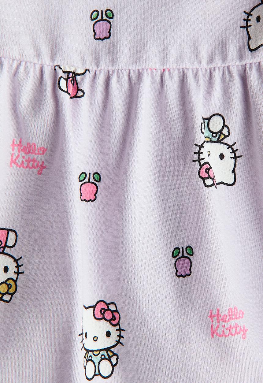 H&M - Printed cotton dress - light purple/hello kitty