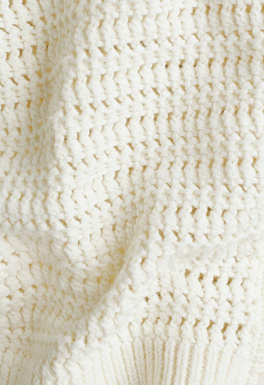 H&M - Textured-knit cardigan - cream