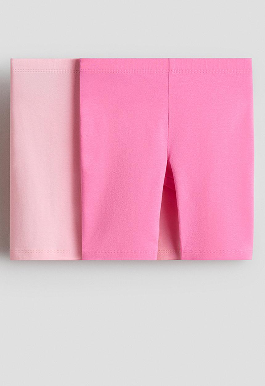 H&M - 2-pack cotton cycling shorts - pink/light pink
