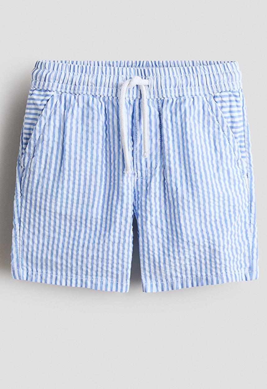 H&M - Seersucker shorts - blue/striped