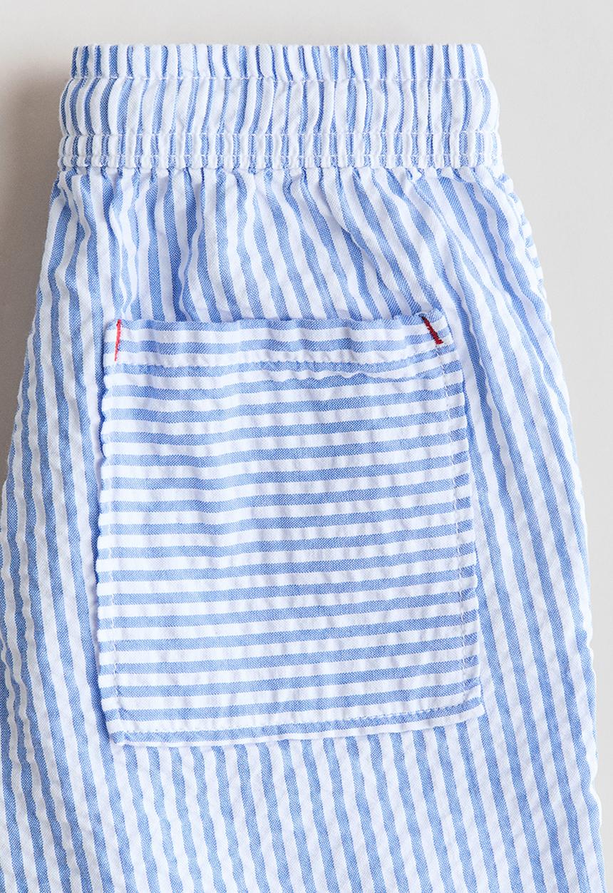 H&M - Seersucker shorts - blue/striped