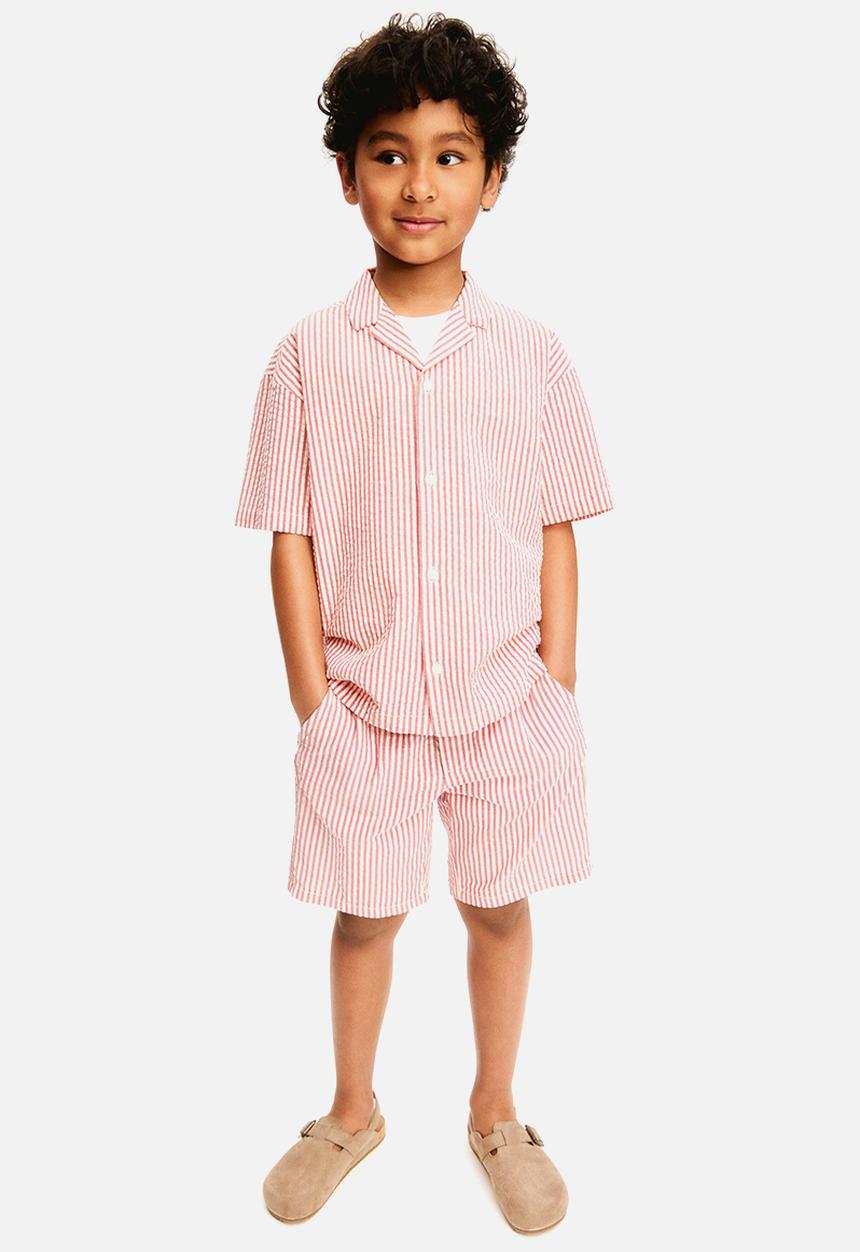 H&M - Seersucker shorts - red/striped
