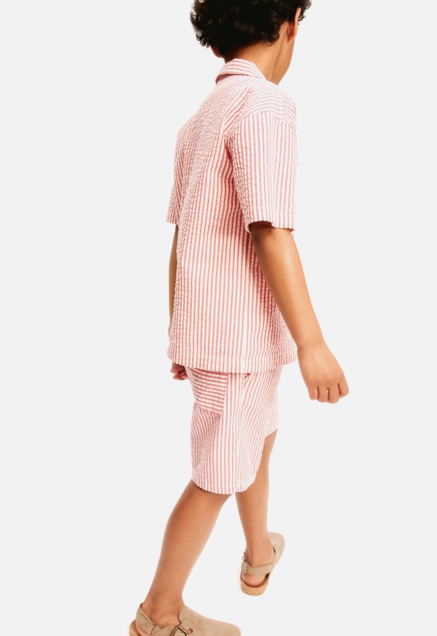 H&M - Seersucker shorts - red/striped