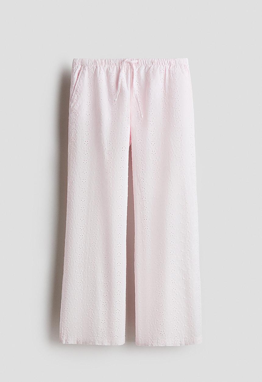 H&M - Broderie anglaise trousers - light pink