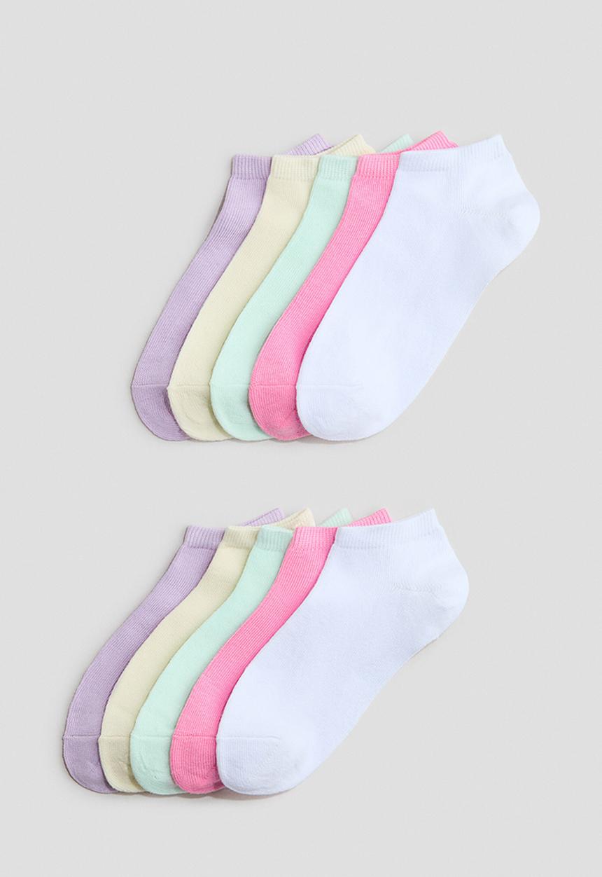 H&M - 10-Pack trainer socks - white/pink/purple
