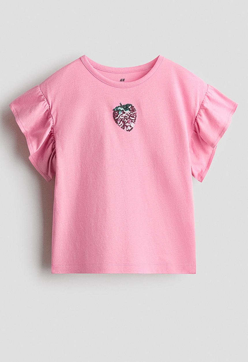 H&M - Appliqu?d top - pink/strawberry