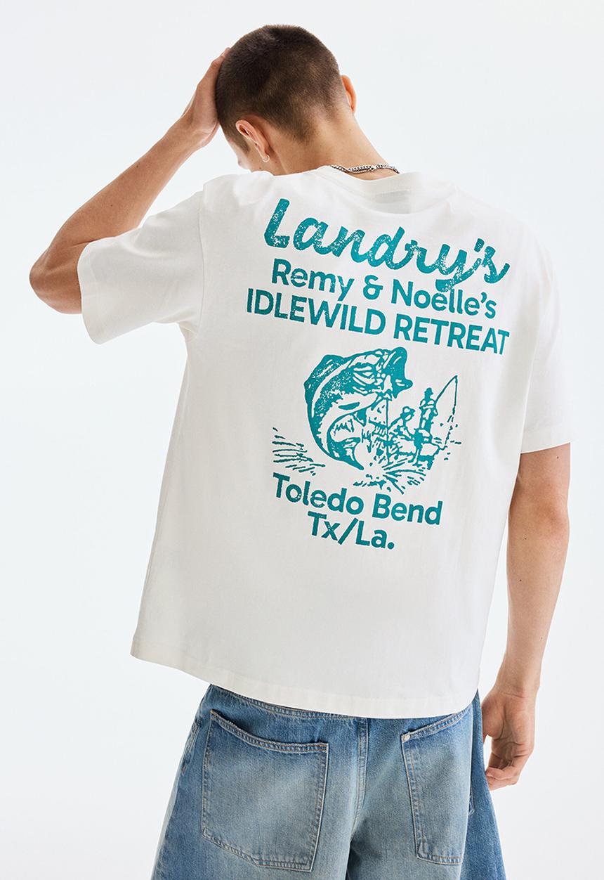 H&M - Relaxed fit printed T-shirt - white/landry's