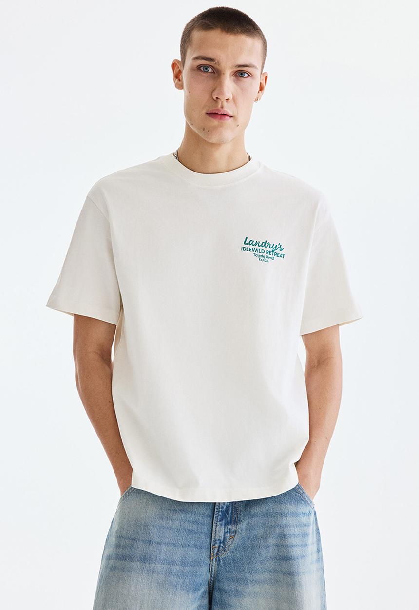 H&M - Relaxed fit printed T-shirt - white/landry's