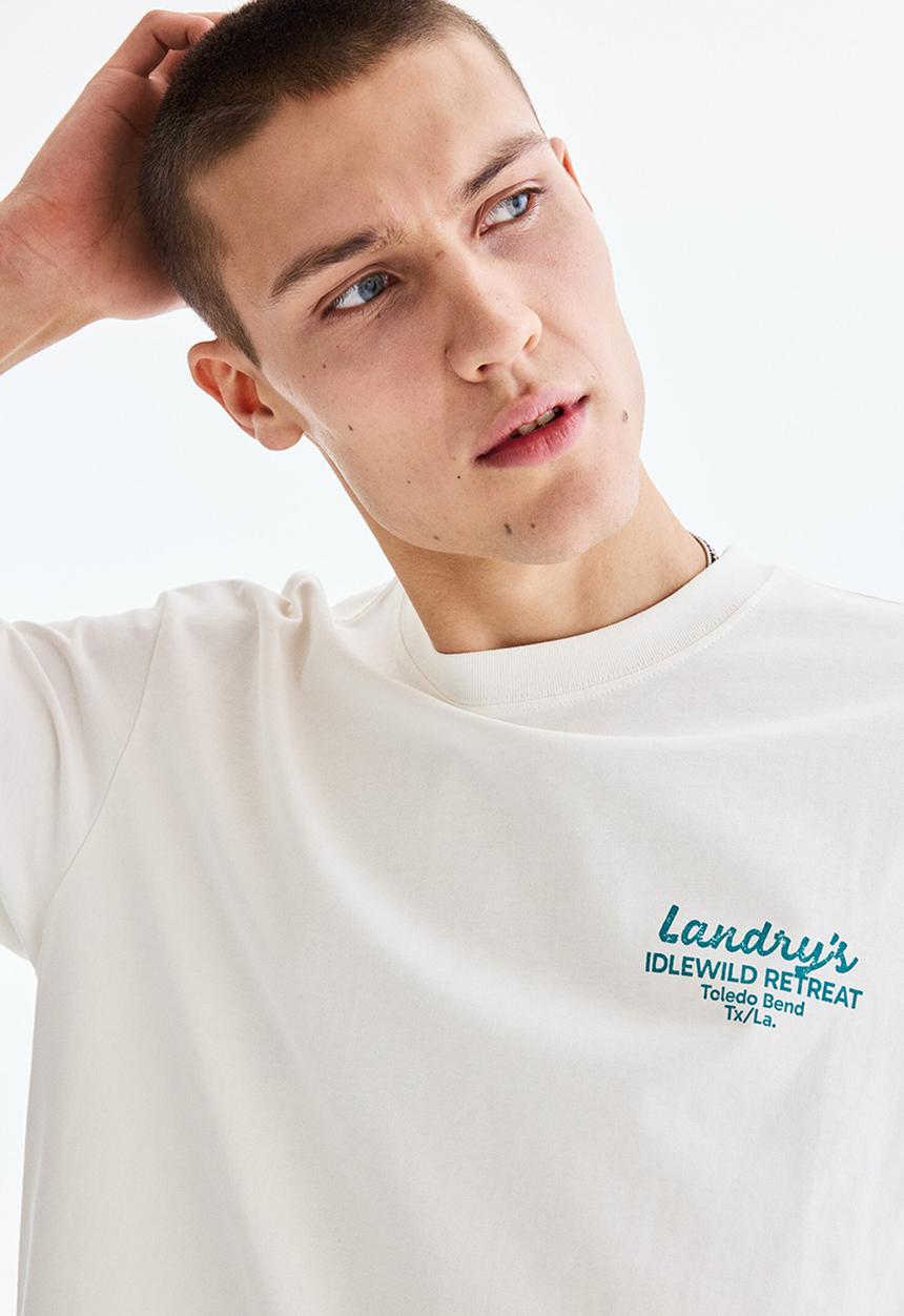 H&M - Relaxed fit printed T-shirt - white/landry's