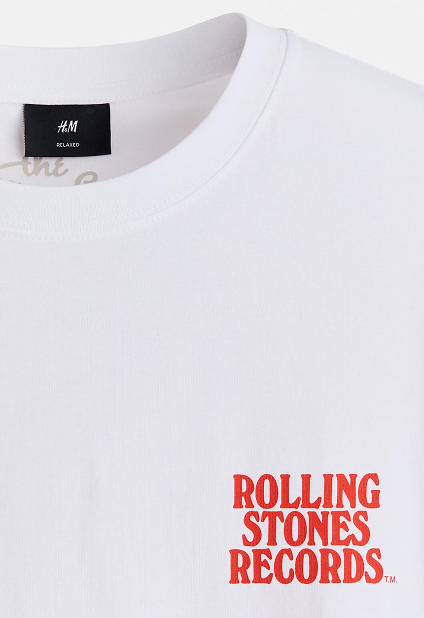 H&M - Loose fit T-shirt - white/the rolling stones
