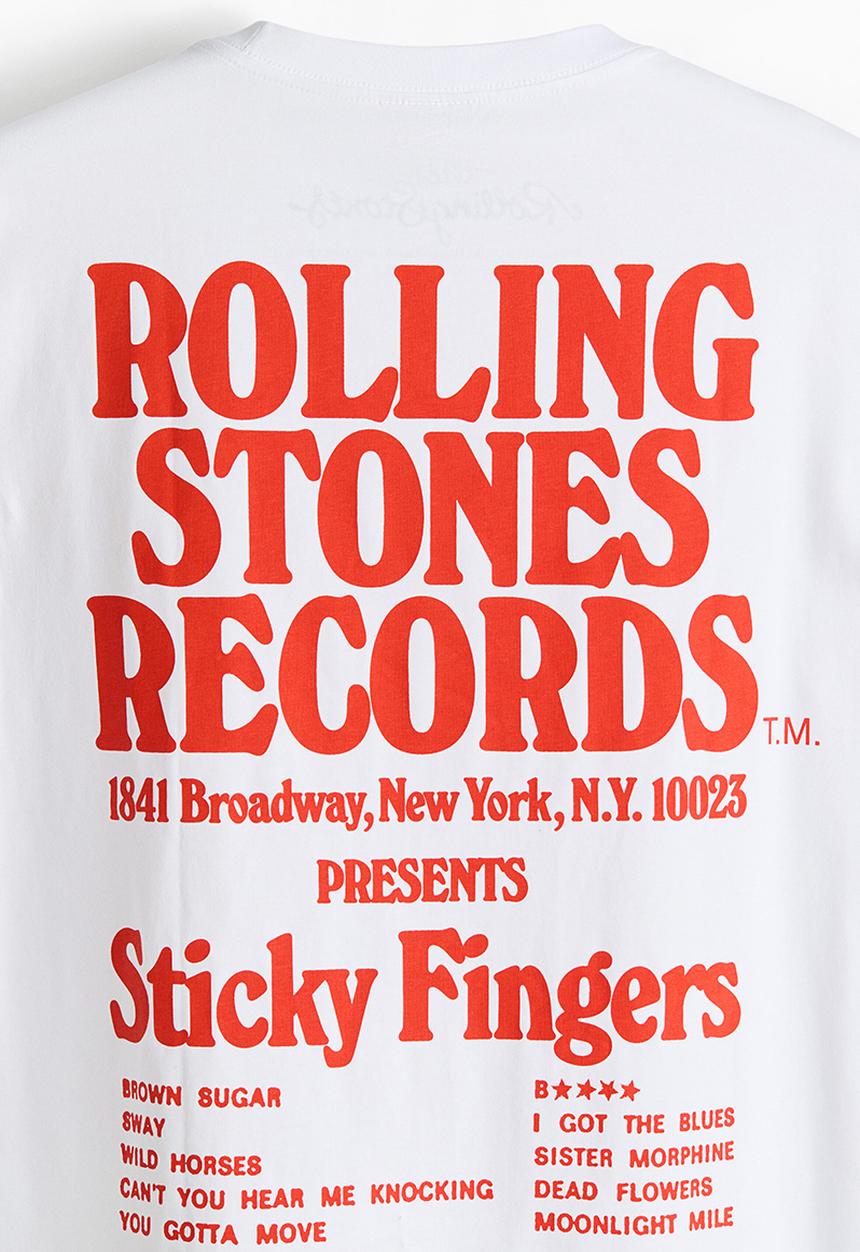 H&M - Loose fit T-shirt - white/the rolling stones
