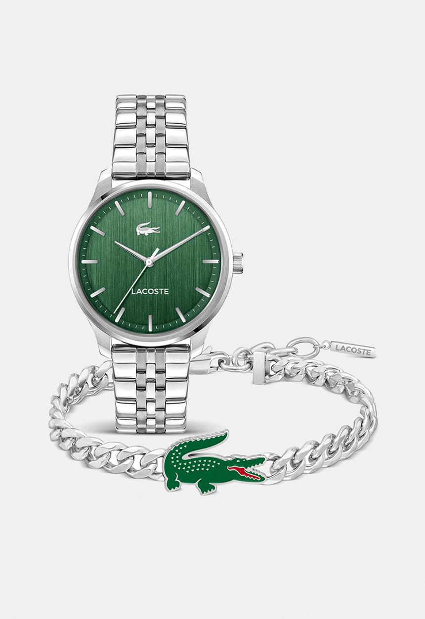 Lacoste - Lisbon Gift Set  2070065 Watch - Silver/Green