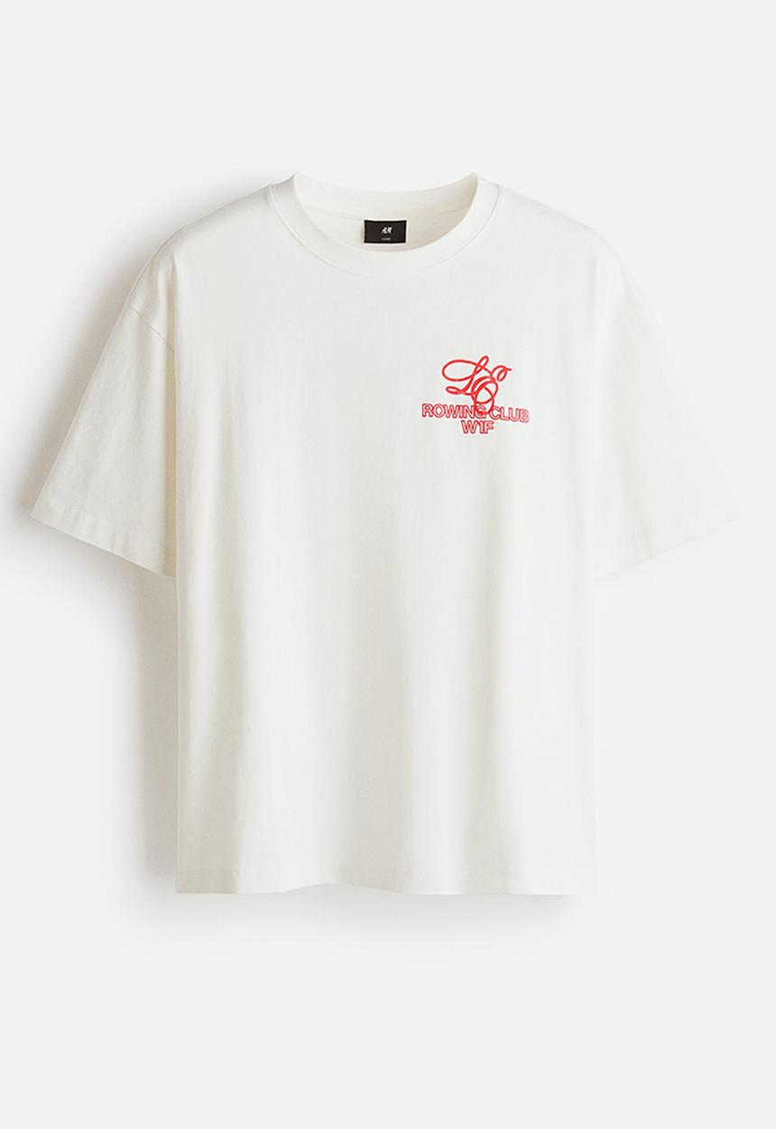 H&M - Loose fit printed T-shirt - white/london