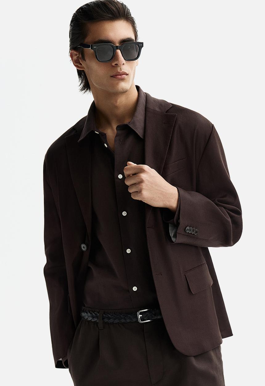 H&M - Relaxed fit jacket - dark brown