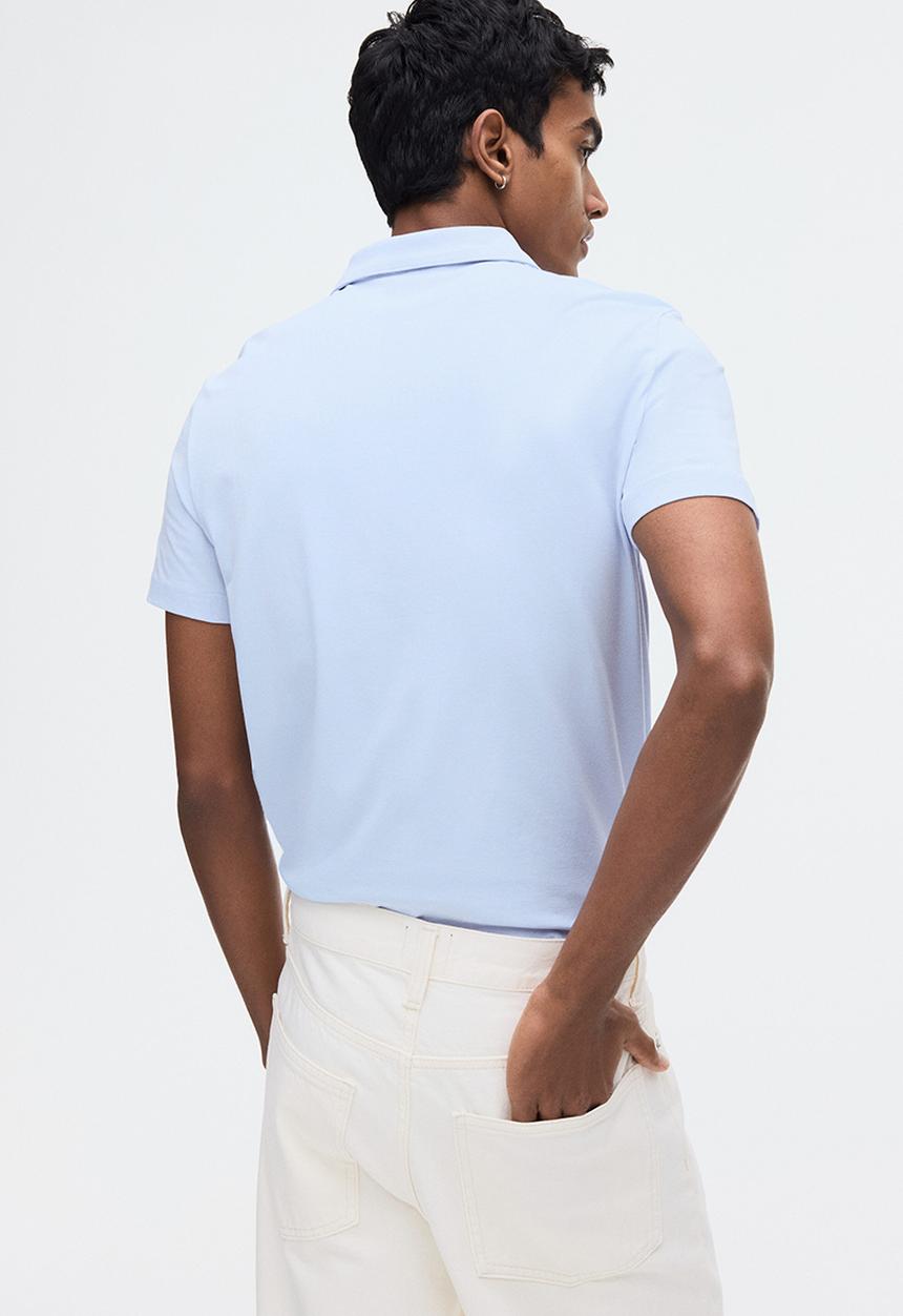 H&M - Slim fit polo shirt  - light blue