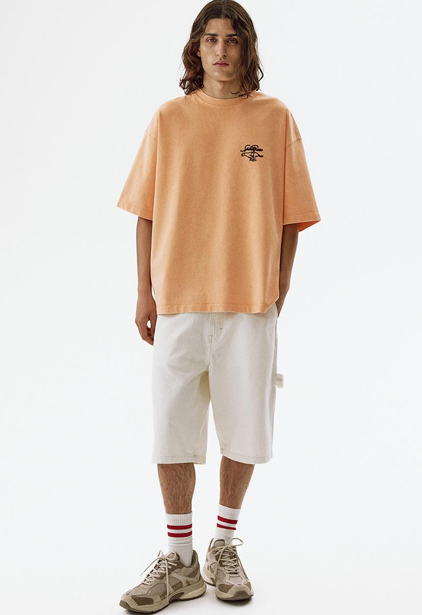 H&M - Oversized fit printed cotton t-shirt - orange/sport gear