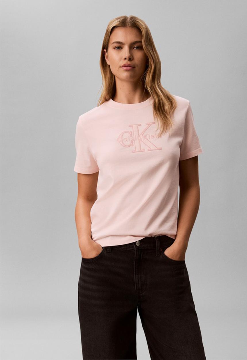 Calvin Klein - Short sleeve baby terry hero monologo tee - mangano calcite