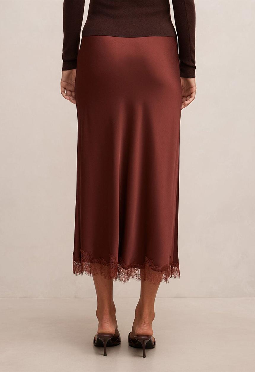 Forever New - Enola lace maxi skirt in deep rust
