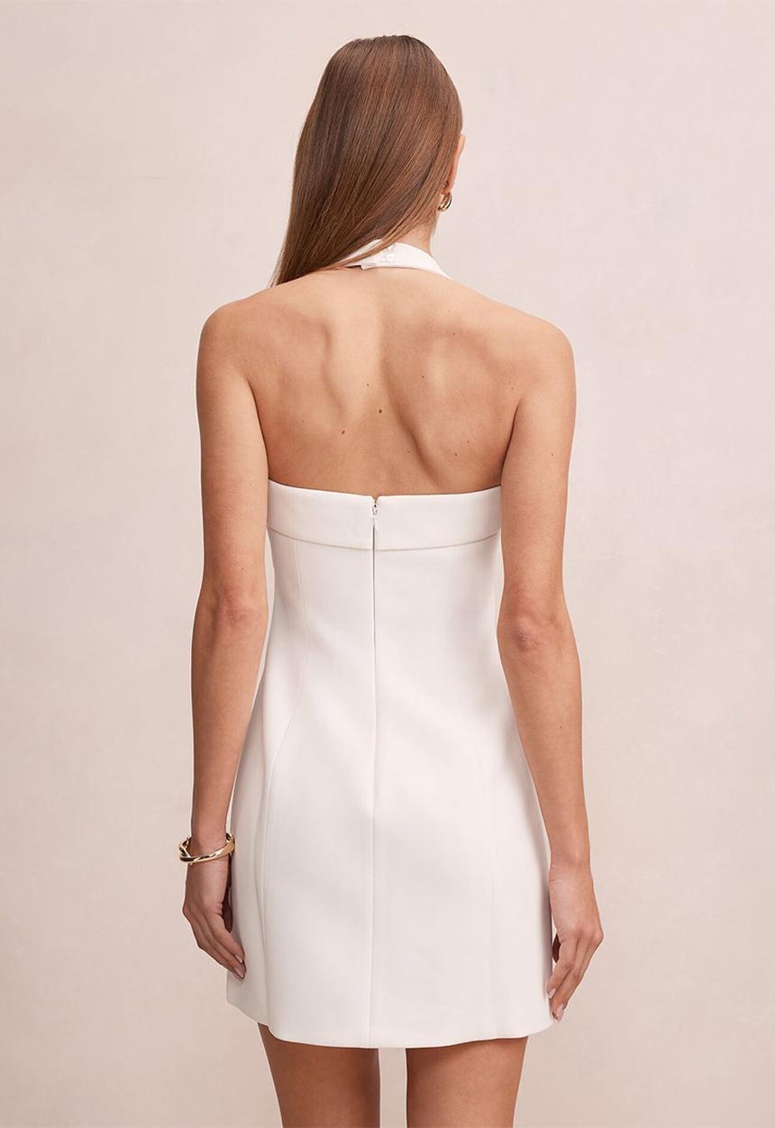 Forever New - Shelly halter mini dress in porcelain