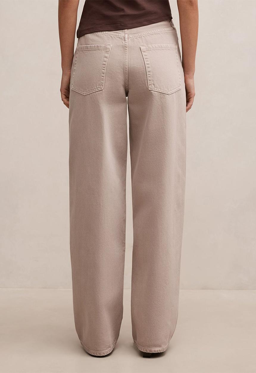 Forever New - Gia high-rise wide leg jeans in mushroom