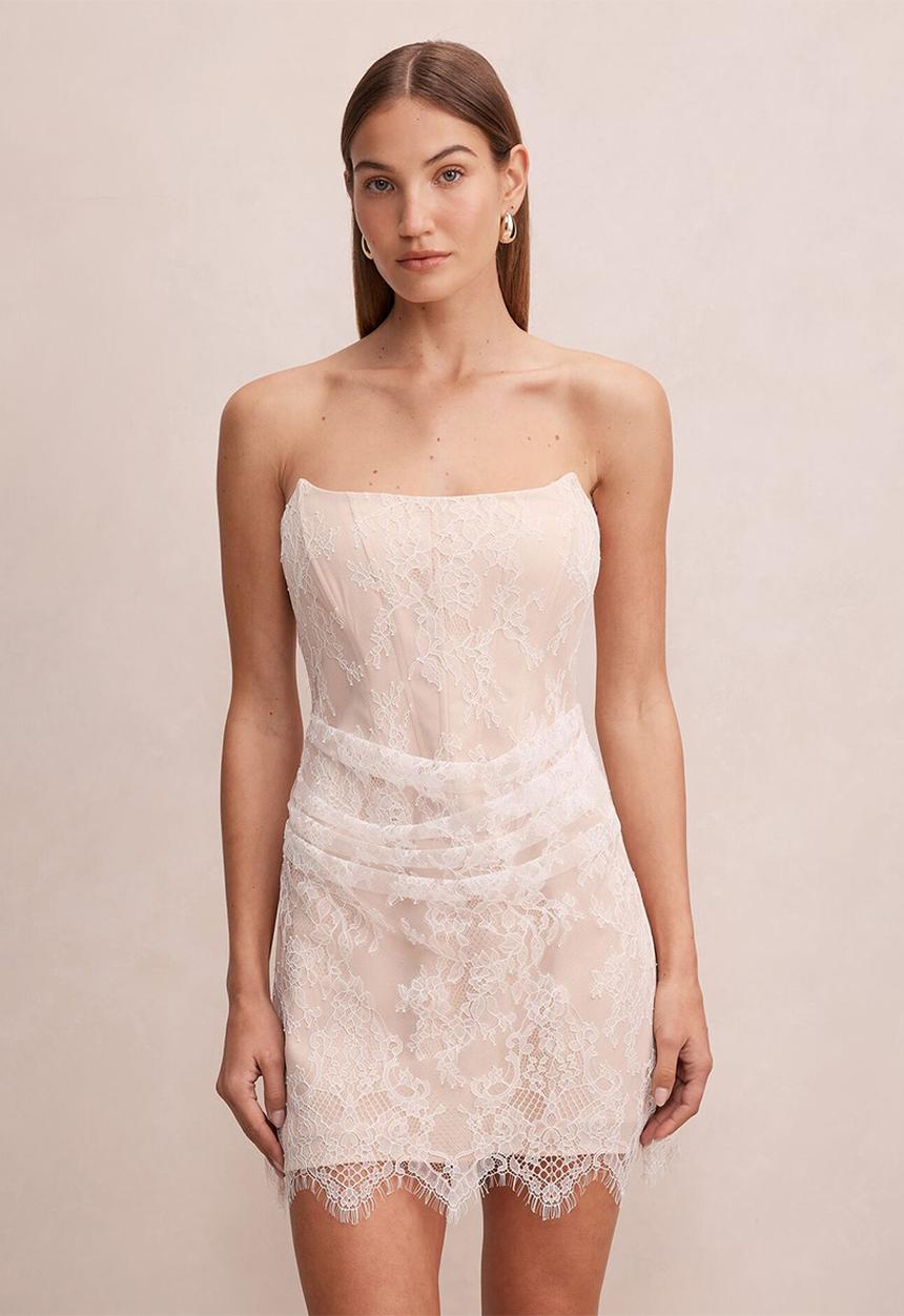 Forever New - Brenna corset lace mini dress in ivory