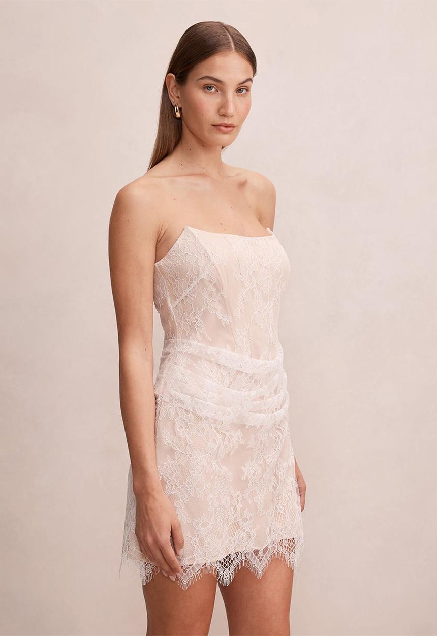 Forever New - Brenna corset lace mini dress in ivory