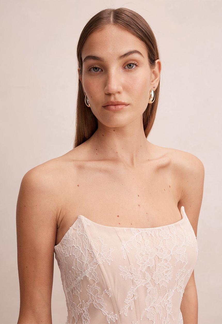 Forever New - Brenna corset lace mini dress in ivory
