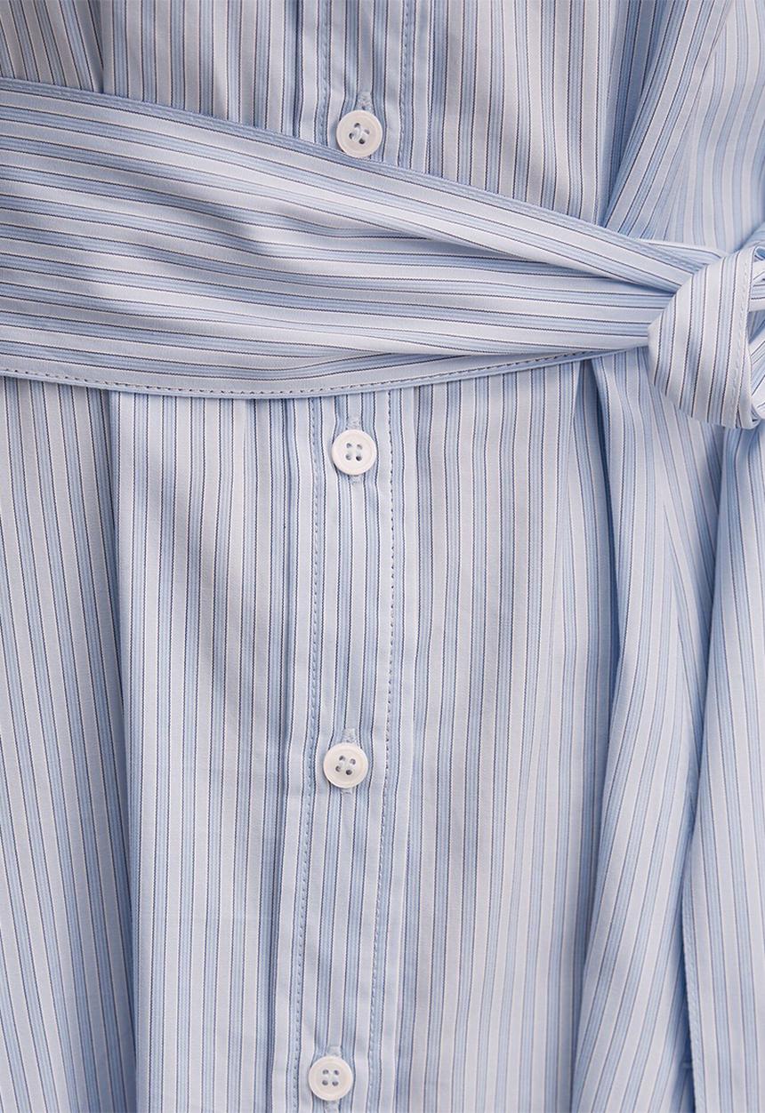 Forever New - Mina stripe shirt midi dress in blue stripe