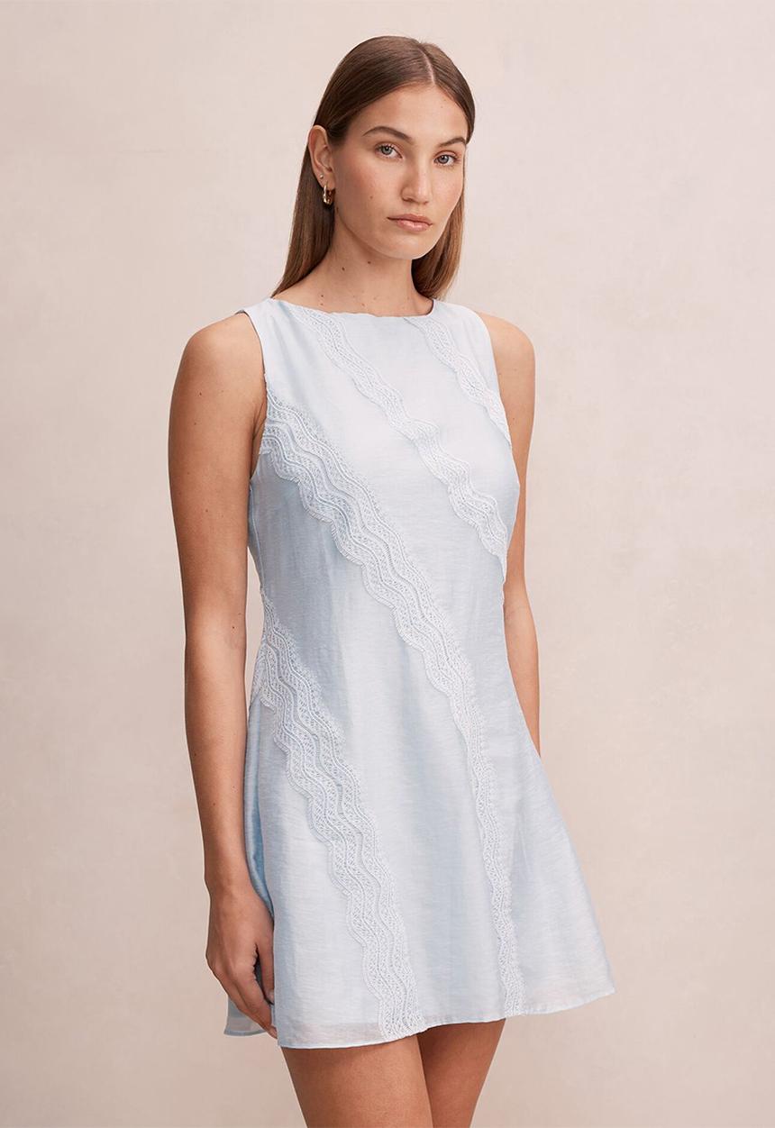 Forever New - Hannah lace detail mini dress in bluebell