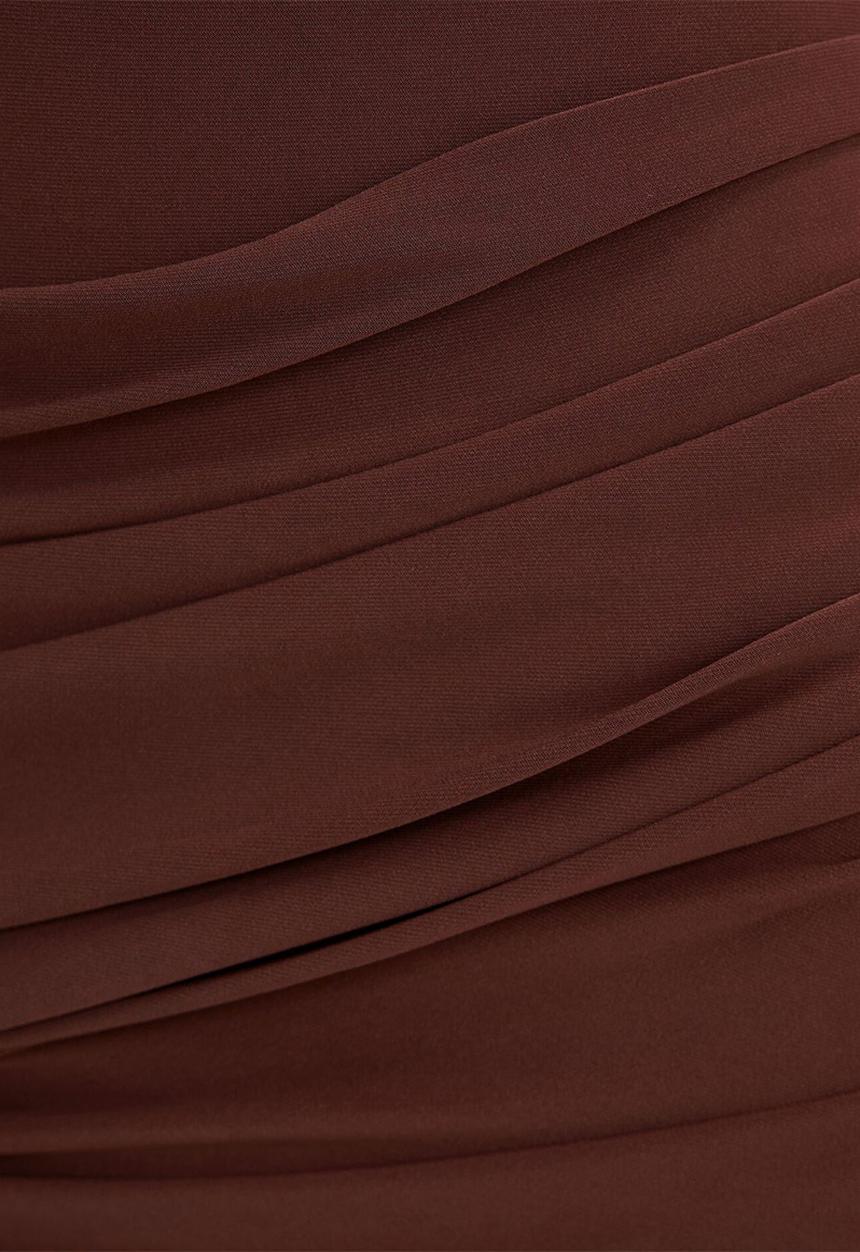 Forever New - Rosalie jersey tie mini dress in chocolate