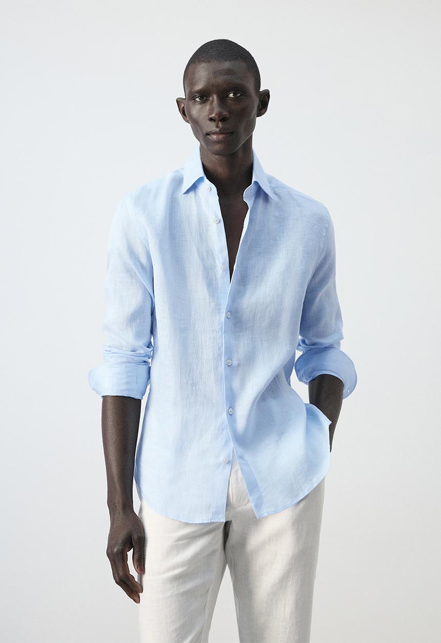 MANGO - Shirt Tucan - Sky Blue