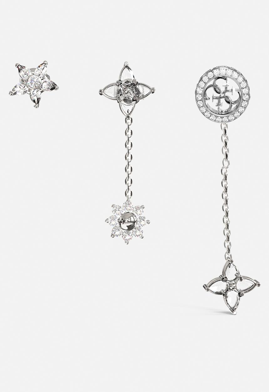 GUESS - Secret Garden 4G Crystals Set Earrings Rhodium - Silver