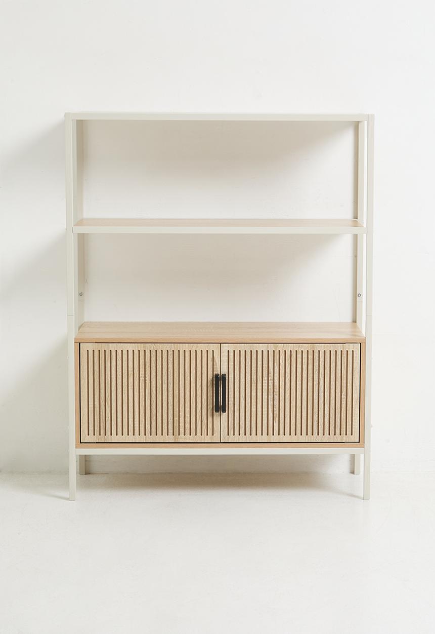 H&S - Fluted shelf - white/natural