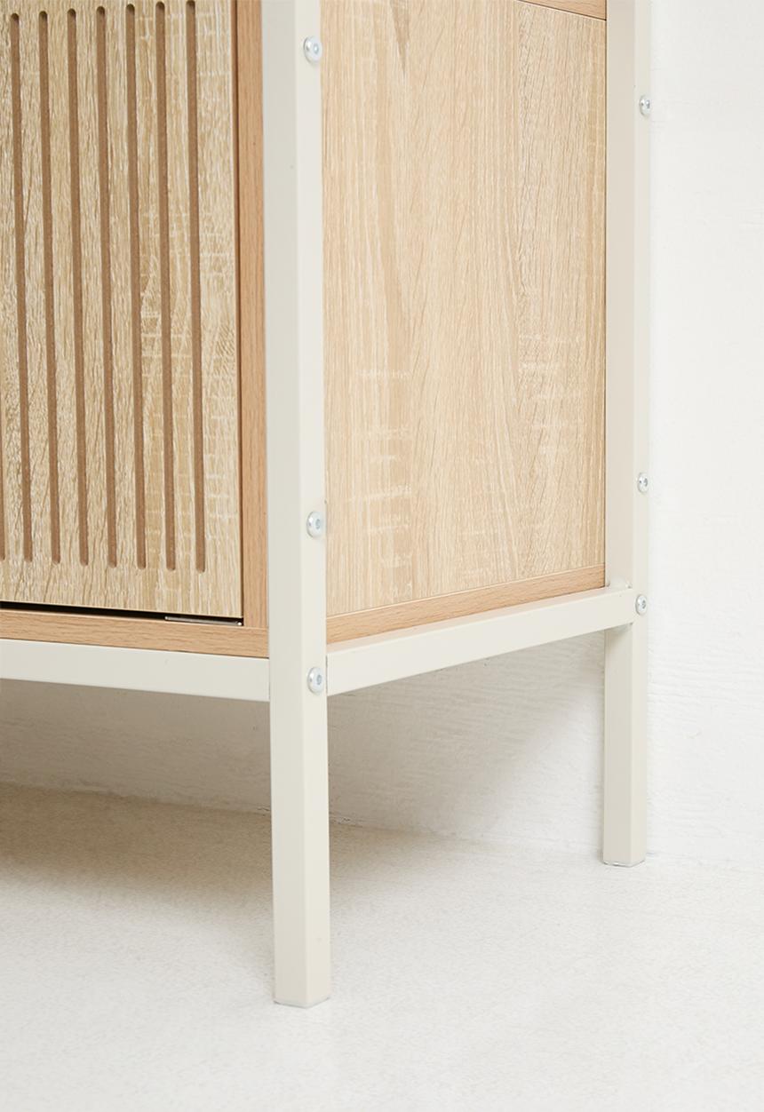 H&S - Fluted shelf - white/natural