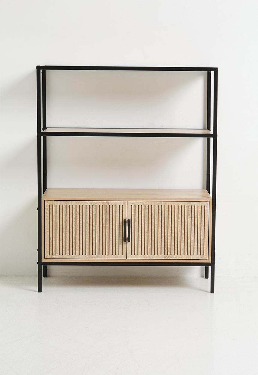 H&S - Fluted shelf - black/natural