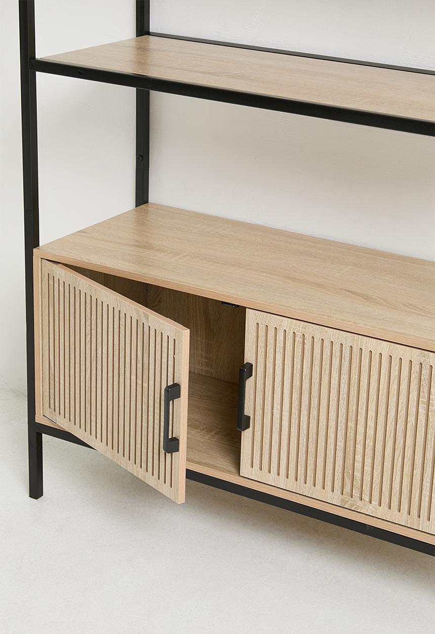 H&S - Fluted shelf - black/natural