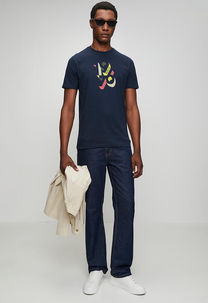 POLO - Mens logo printed  short sleeve T-shirt - navy
