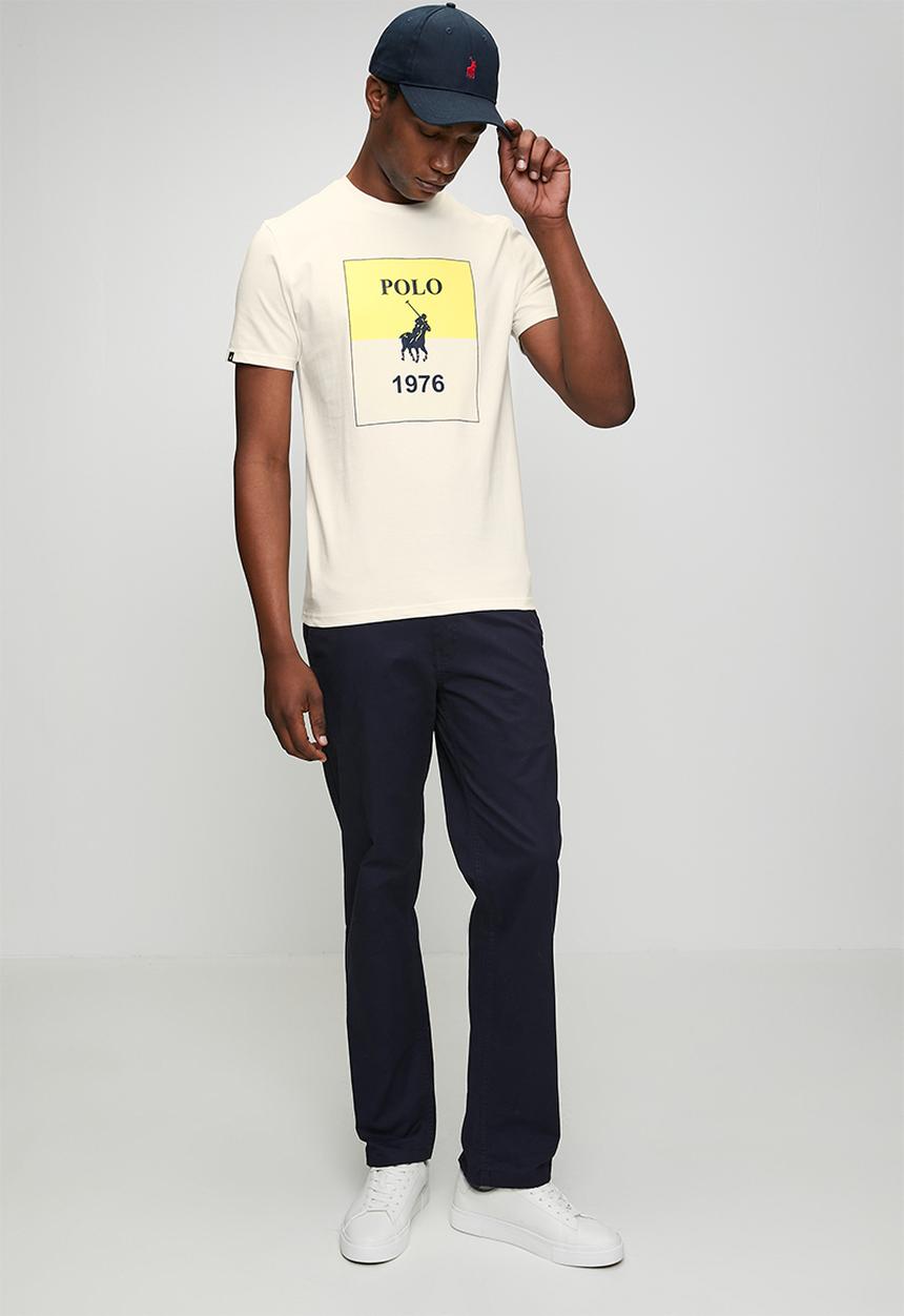 POLO - Mens hd print short sleeve T-shirt - white