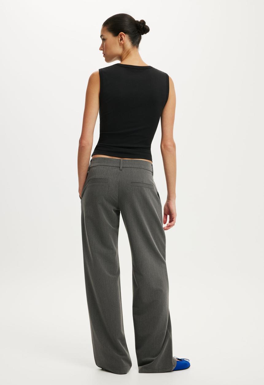 Cotton On - Saskia Suiting Pant - Charcoal Marle