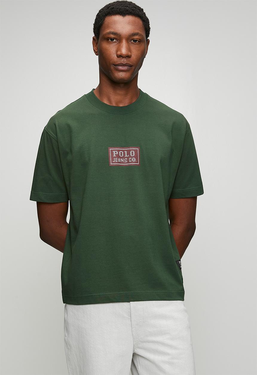POLO - Mens pjc pixel logo tee - green