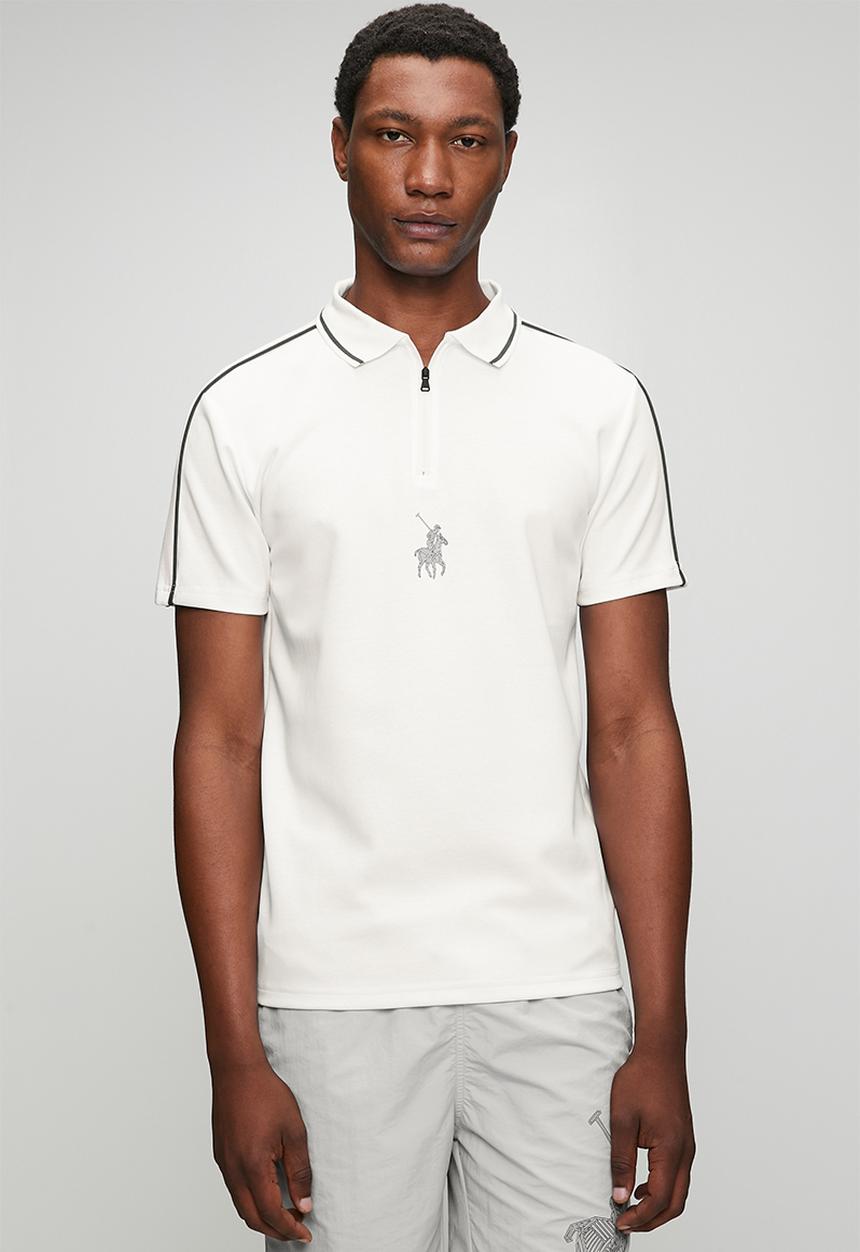 POLO - Mens sport short sleeve golfer - White