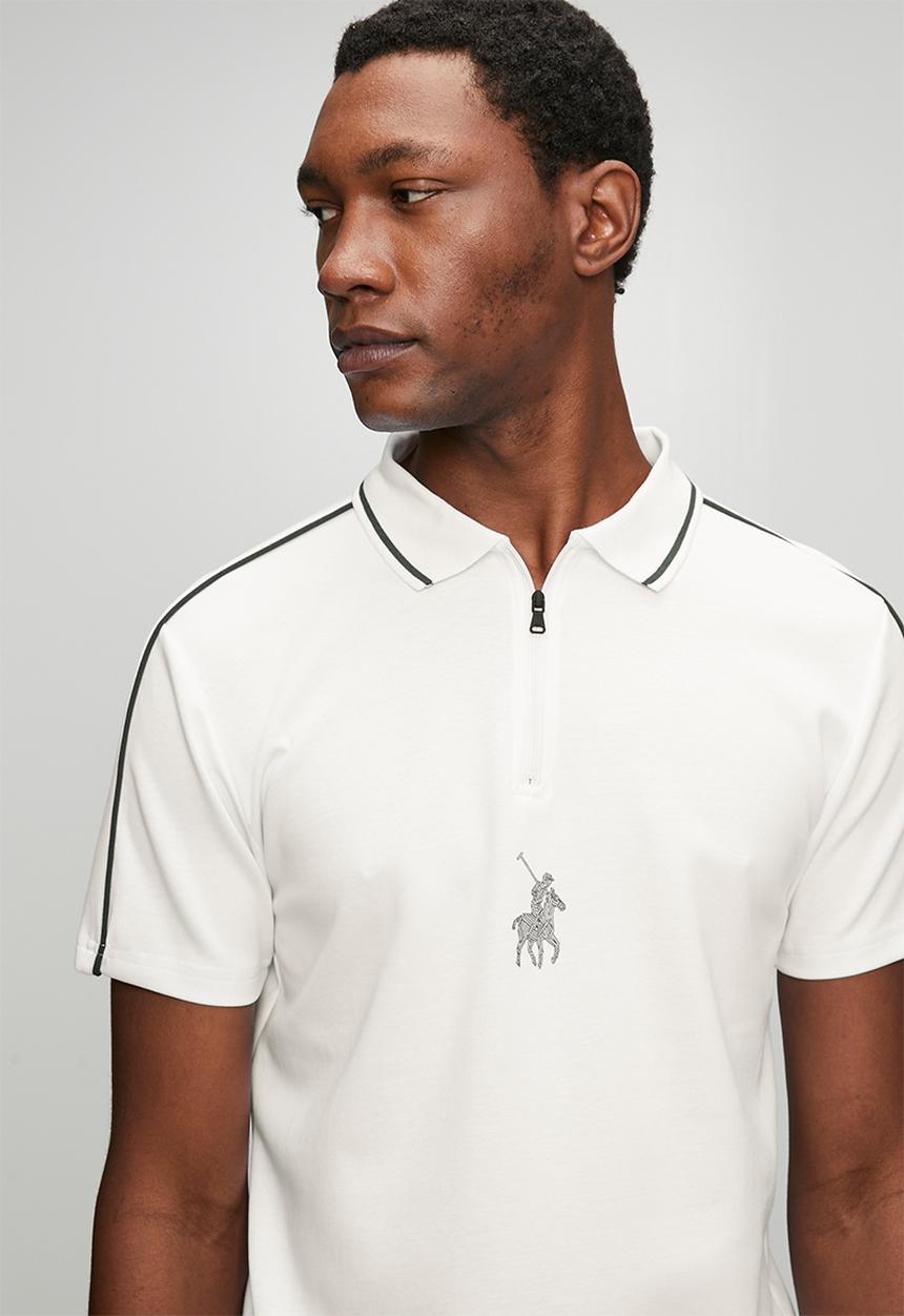 POLO - Mens sport short sleeve golfer - White