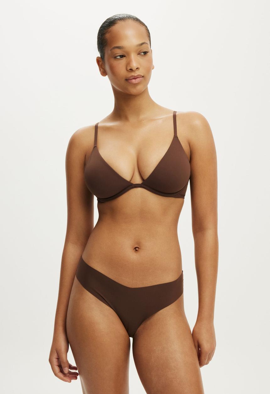 Cotton On - Body bestee plunge bra - french roast