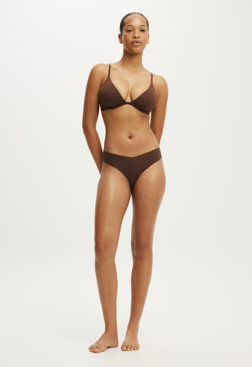 Cotton On - Body bestee plunge bra - french roast