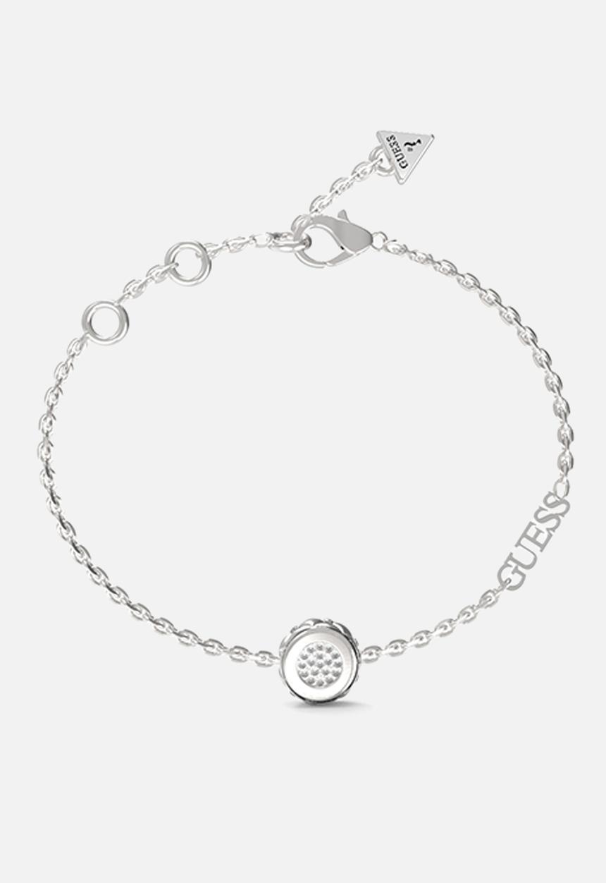 GUESS - Stylish Guess Matelasse Coin Bracelet - Silver
