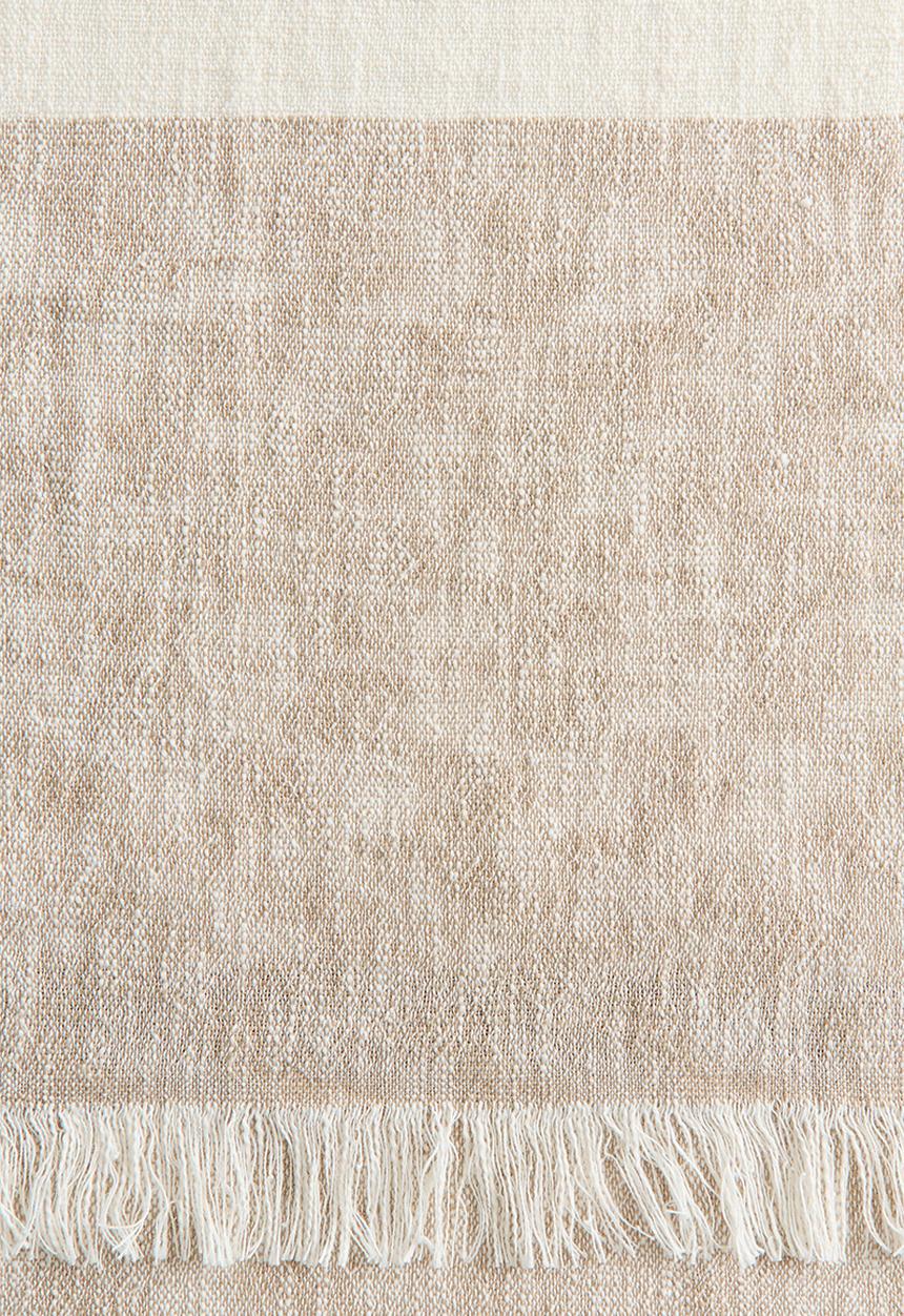 H&M - Linen-blend blanket - beige/cream
