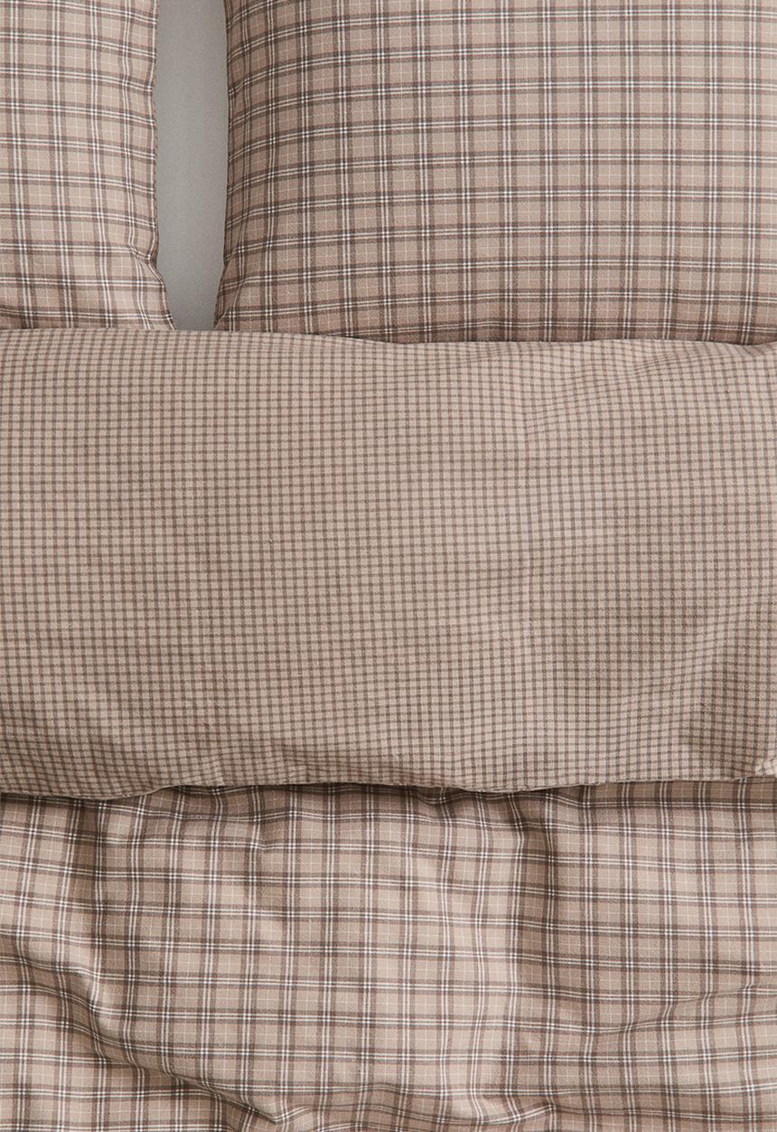 H&M - Flannel double/king duvet cover set - light mole/checked