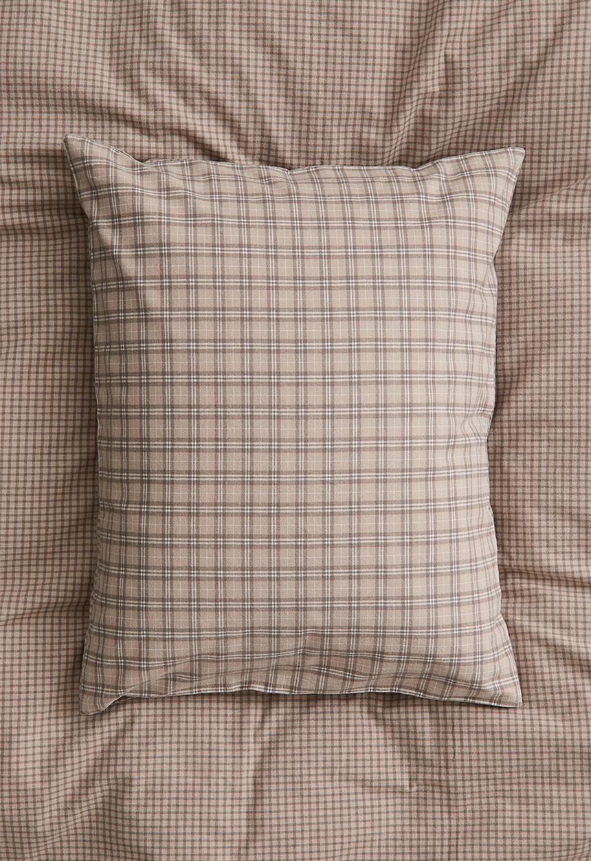 H&M - Flannel double/king duvet cover set - light mole/checked