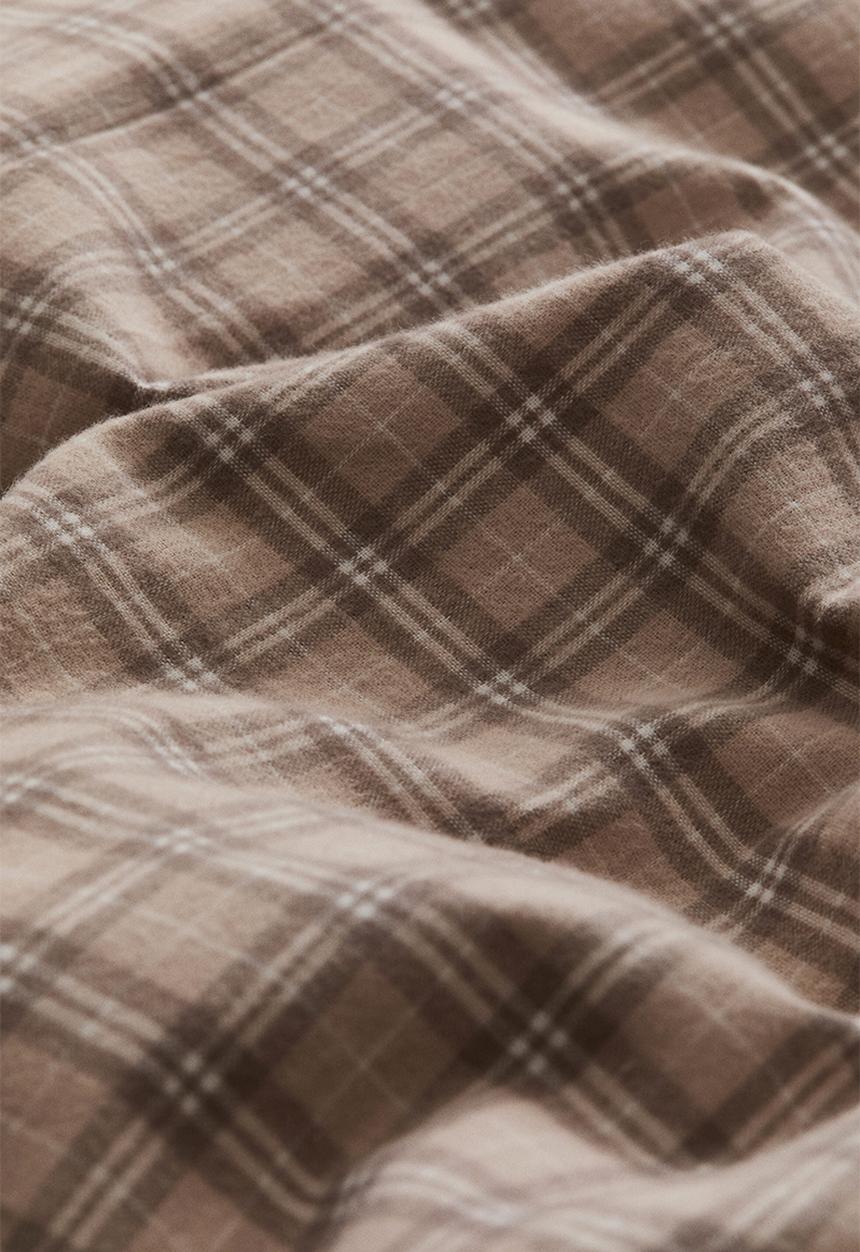 H&M - Flannel double/king duvet cover set - light mole/checked